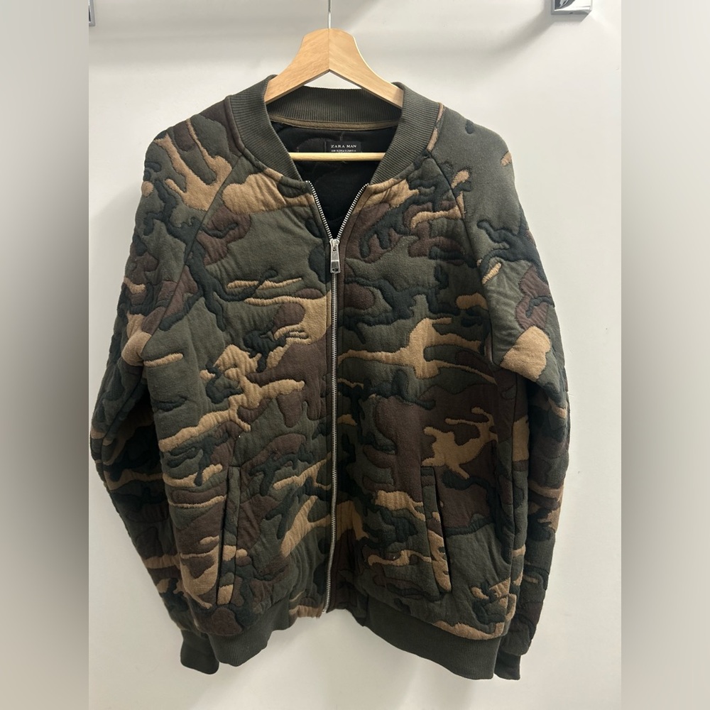 Zara Men's Olive and Tan Jacket